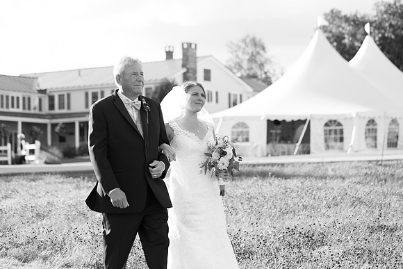 Beautiful outdoor fall wedding at the Cooper Hill Inn