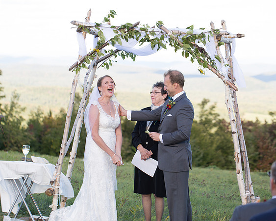 Beautiful outdoor fall wedding at the Cooper Hill Inn